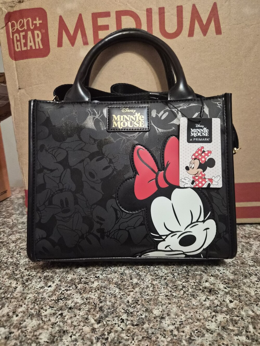 Disney Minnie Mouse Black & Red Small Tote Bag Or Purse. - Picture 2 of 5